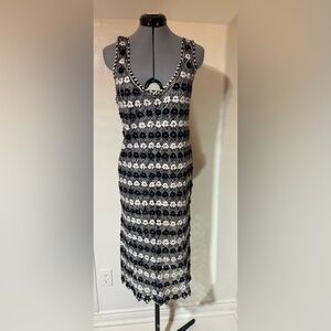 Bilro Bubbin Lace Black & White Sleeveless Dress